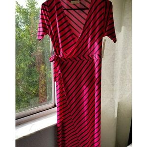 Stripe Tie Waist Dress NWOT